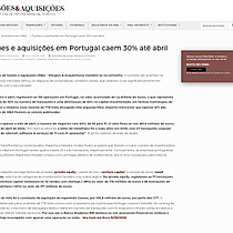 Fuses e aquisies em Portugal caem 30% at abril